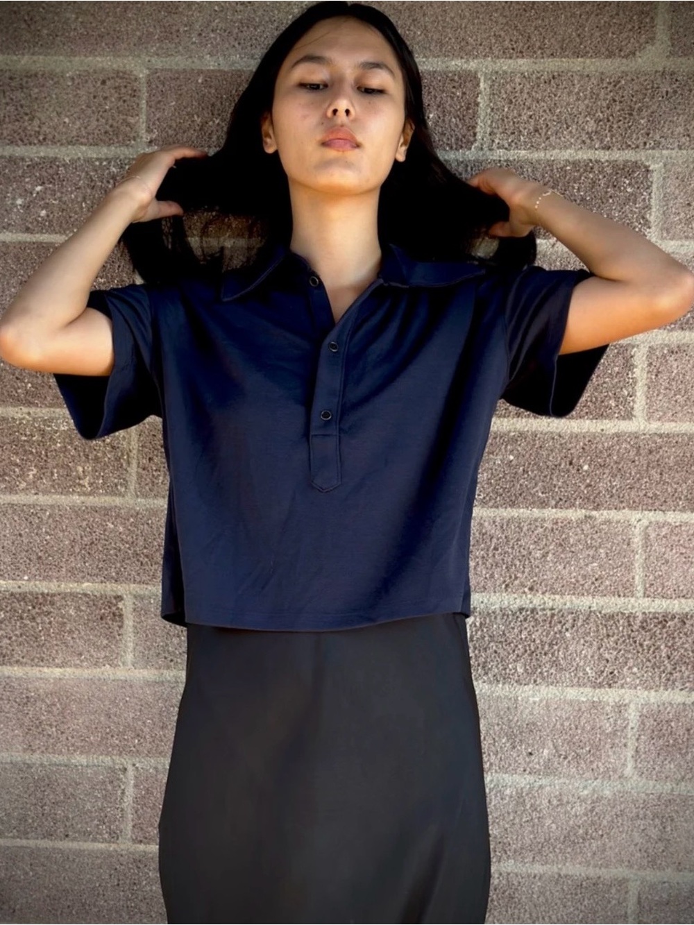 THE SURREY VESPA BOXY SHORT SLEEVE POLO - NAVY - LARGE - EUC